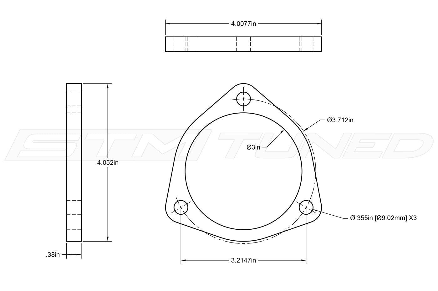 STM Stainless Steel Mid Pipe Flange for Audi RS3/TTRS (SEF3-RS3)