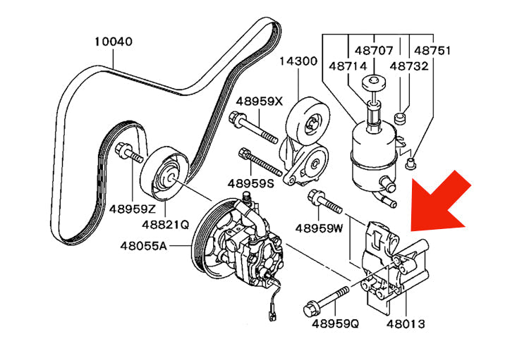 STM Evo 8/9 Modified Power Steering Delete Bracket