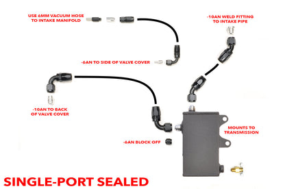 STM Evo 7/8/9 Oil Catch Can Trans Mount Sealed
