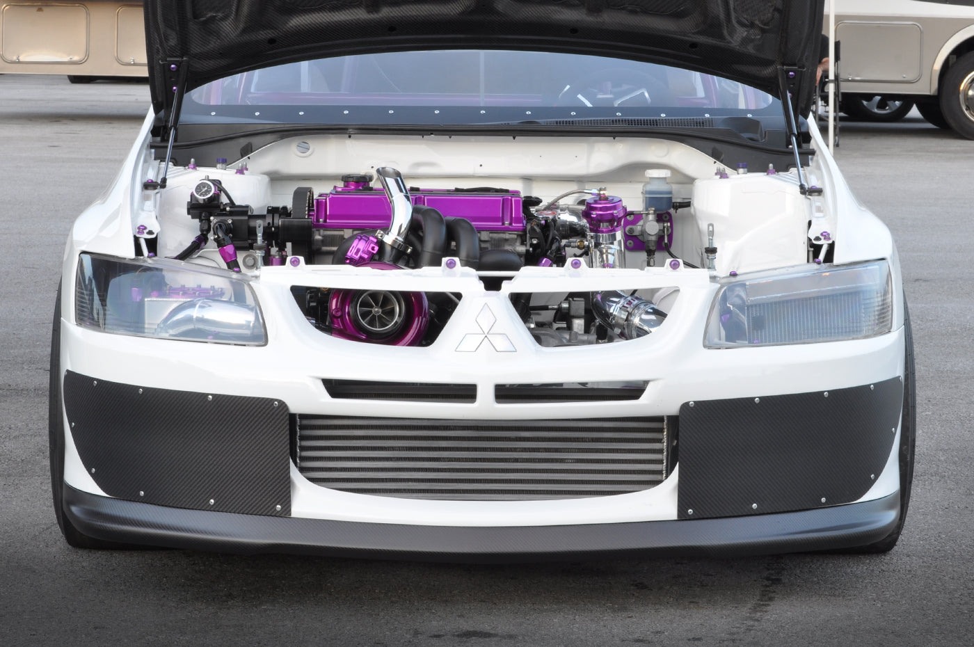 STM Carbon Fiber Front Bumper Shutters - Evo 9