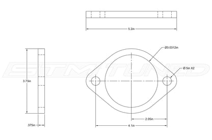 STM Stainless Steel Exhaust Flange 2-Bolt / 3-Inch (SEF3)